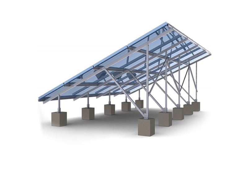 Adjustable-Tilt PV Mounting Structure for Flat Roofs