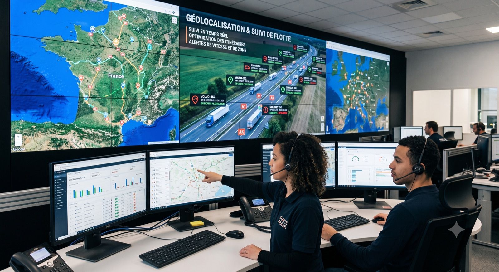 Fleet truck tracked by GPS